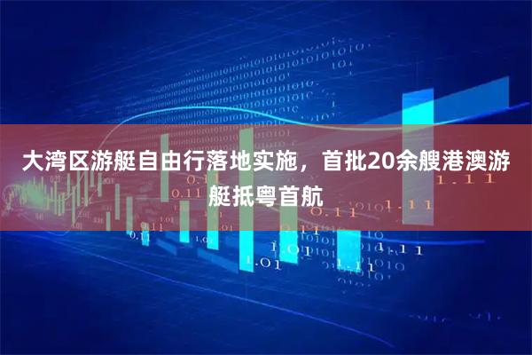 大湾区游艇自由行落地实施,首批20余艘港澳游艇抵粤首航