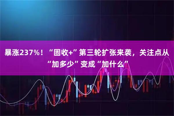 暴涨237%！“固收+”第三轮扩张来袭，关注点从“加多少”变成“加什么”